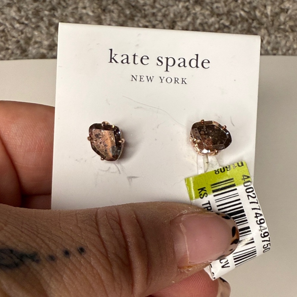 Kate Spade Shimmering Brown Stud Earrings